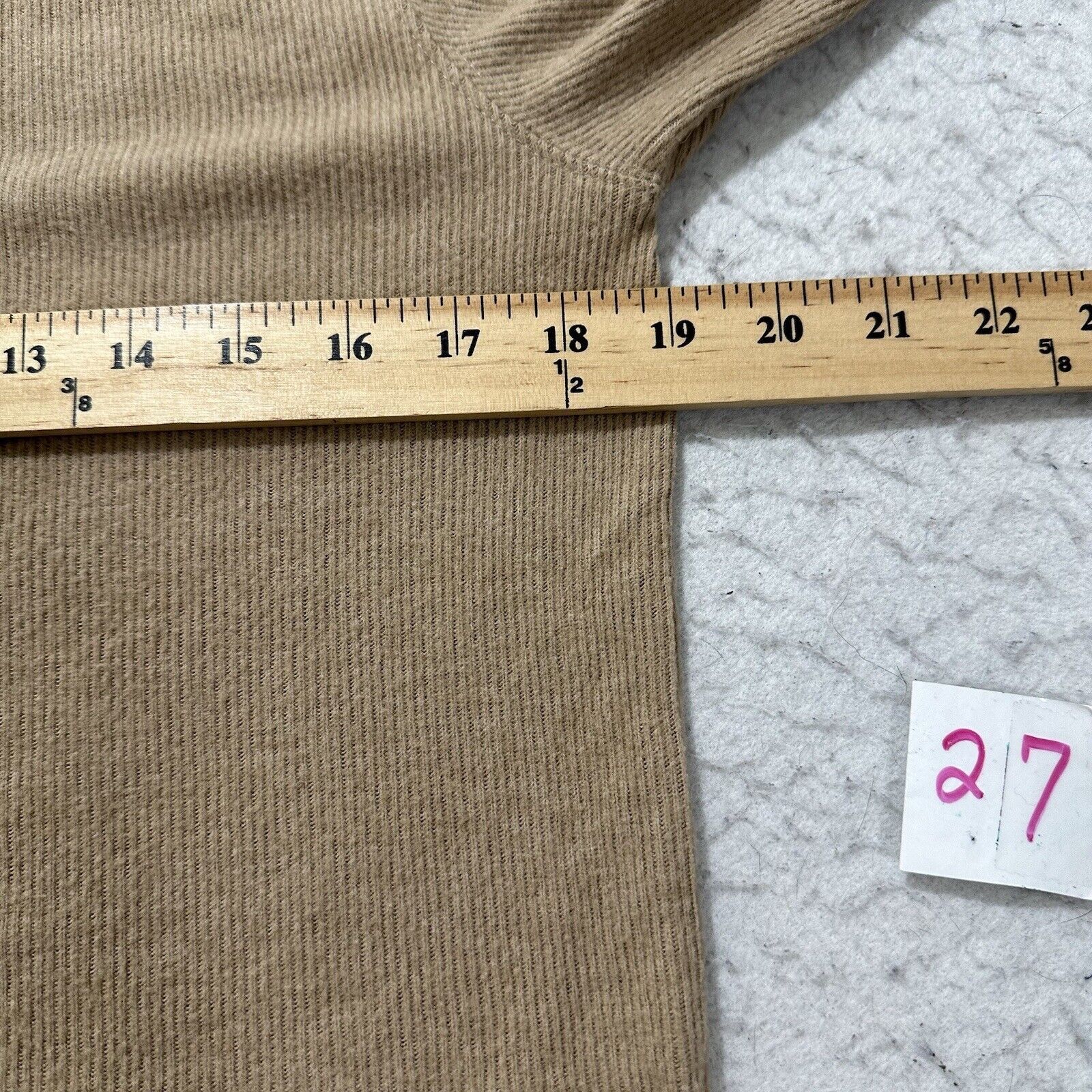 BB Dakota BB Dakota Small Crewneck Tan Brown Lettuce Hem Long Sleeve Size S / US 4 / IT 40 - 8 Thumbnail