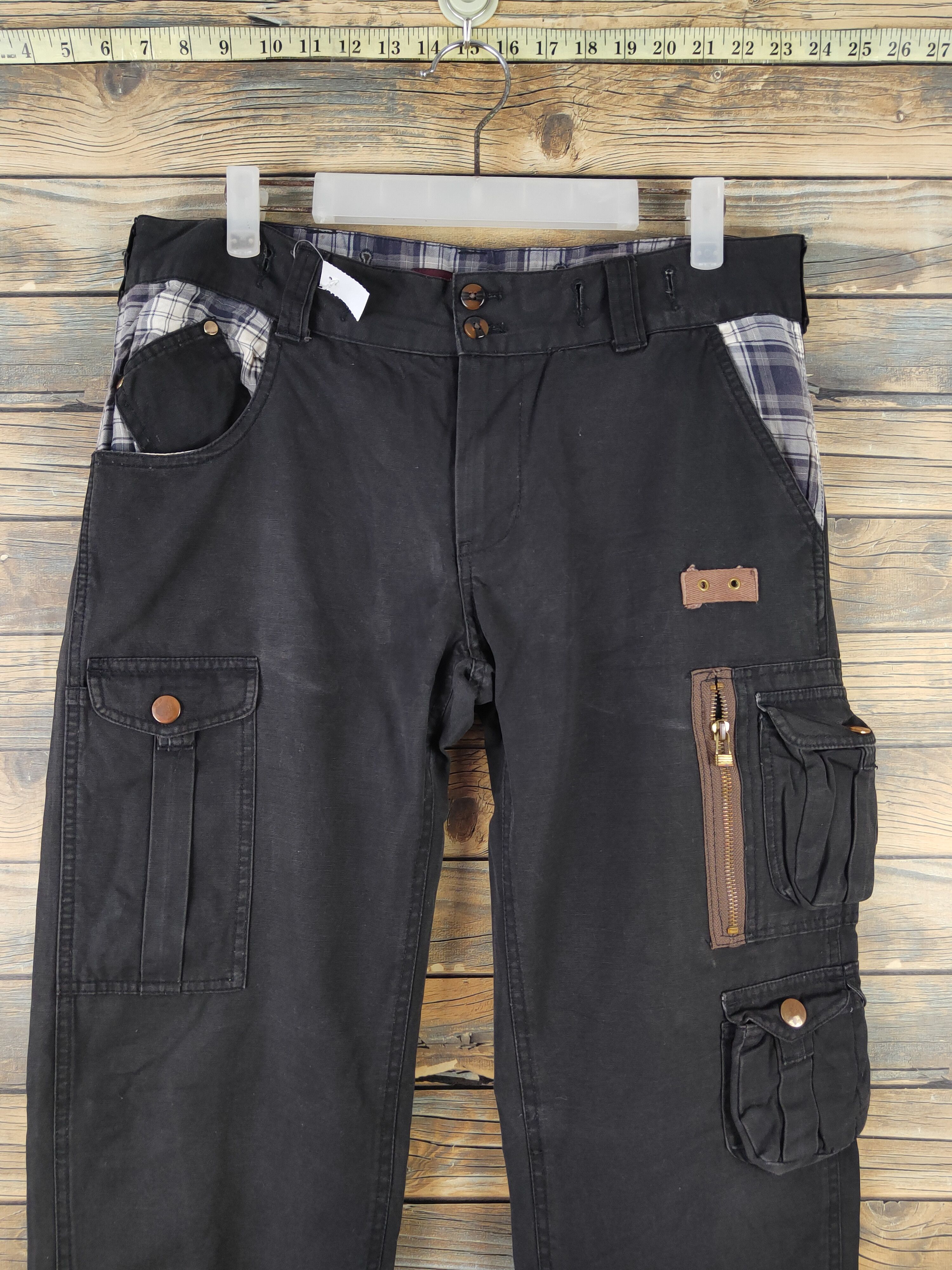 Japanese Brand DL Neutral infinity Black Multipocket Cargo Pants #1962 Size US 32 / EU 48 - 2 Thumbnail
