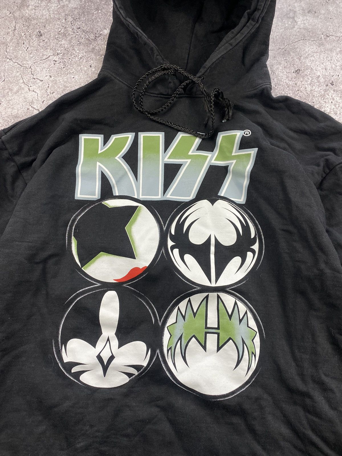 Band Tees × KISS × Vintage KISS Hoodie 1990s Vintage Black Rare Faded Size US L / EU 52-54 / 3 - 4 Thumbnail