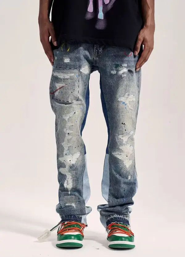 VIBE Street Irregular Side Gradient Straight Jeans Size US 30 / EU 46 - 1 Thumbnail