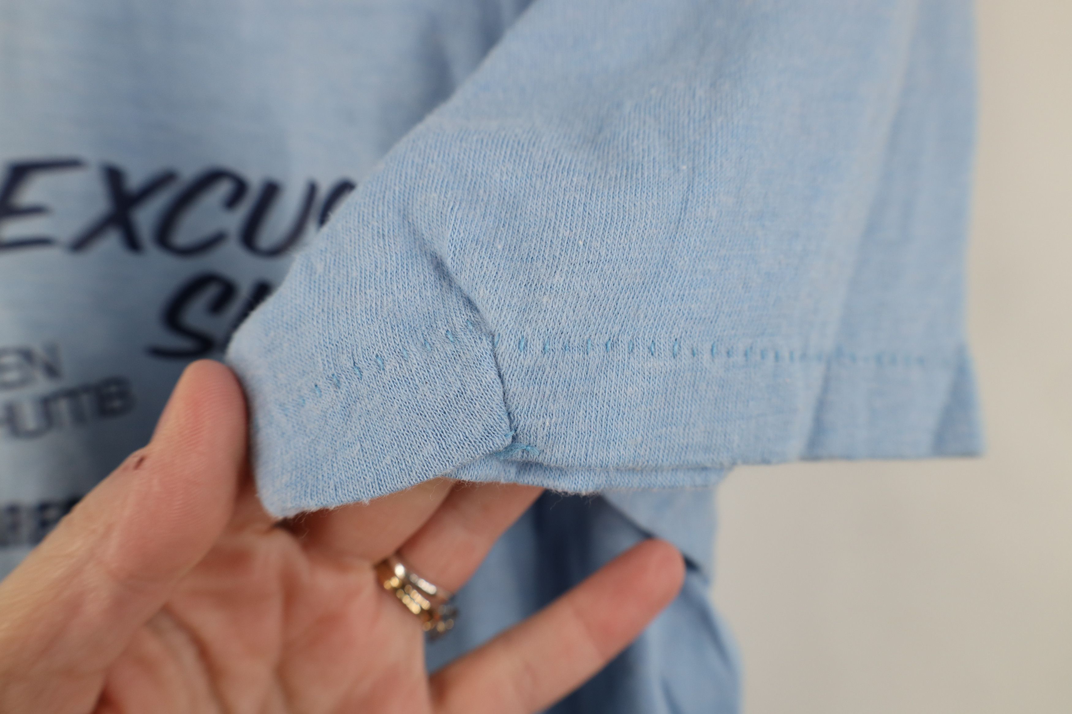 Vintage Vintage 80s Bowling Excuse Short Sleeve T-Shirt Blue USA Size L / US 10 / IT 46 - 4 Thumbnail