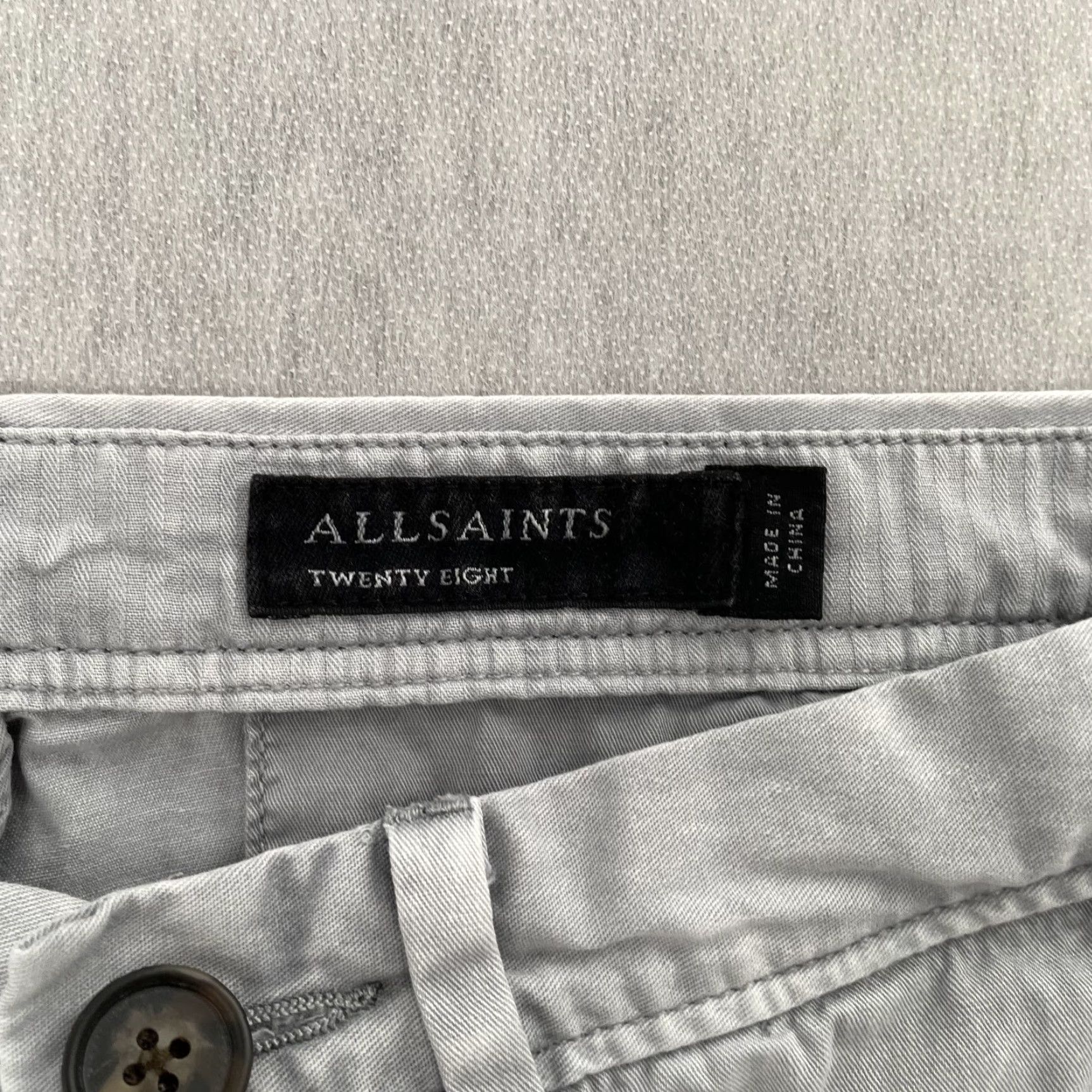 Allsaints VINTAGE All Saints Shorts Men 28 Gray Cotton Casual Summer Bowfell Twill Button Pockets Size US 28 / EU 44 - 5 Thumbnail