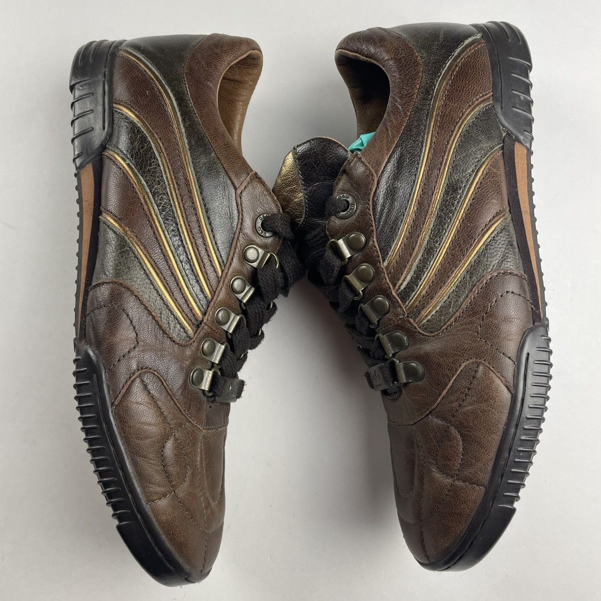 Dolce & Gabbana Y2K DOLCE & GABBANA Sneakers Shoes Brown Leather Sz 8 EUR 41 Size US 8 / EU 41 - 6 Thumbnail