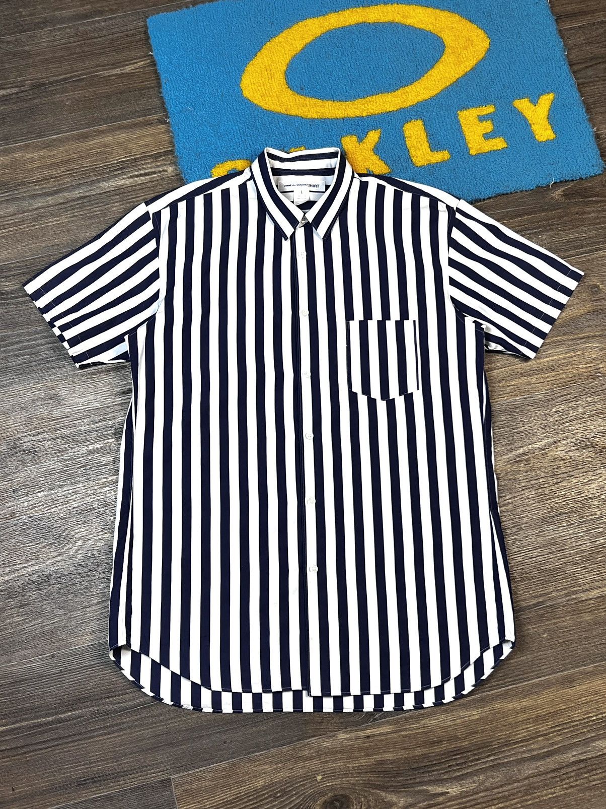 Comme des Garcons SHIRT × Vintage Comme Des Garçons SHIRT Stripped Blue Buttons Up Shirt Size US L / EU 52-54 / 3 - 3 Thumbnail