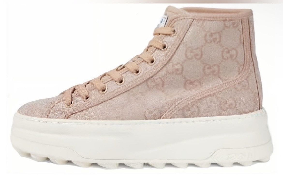 Gucci Gucci GG High Top Sneaker Rose size 38 Size US 8 / IT 38 - 2 Thumbnail