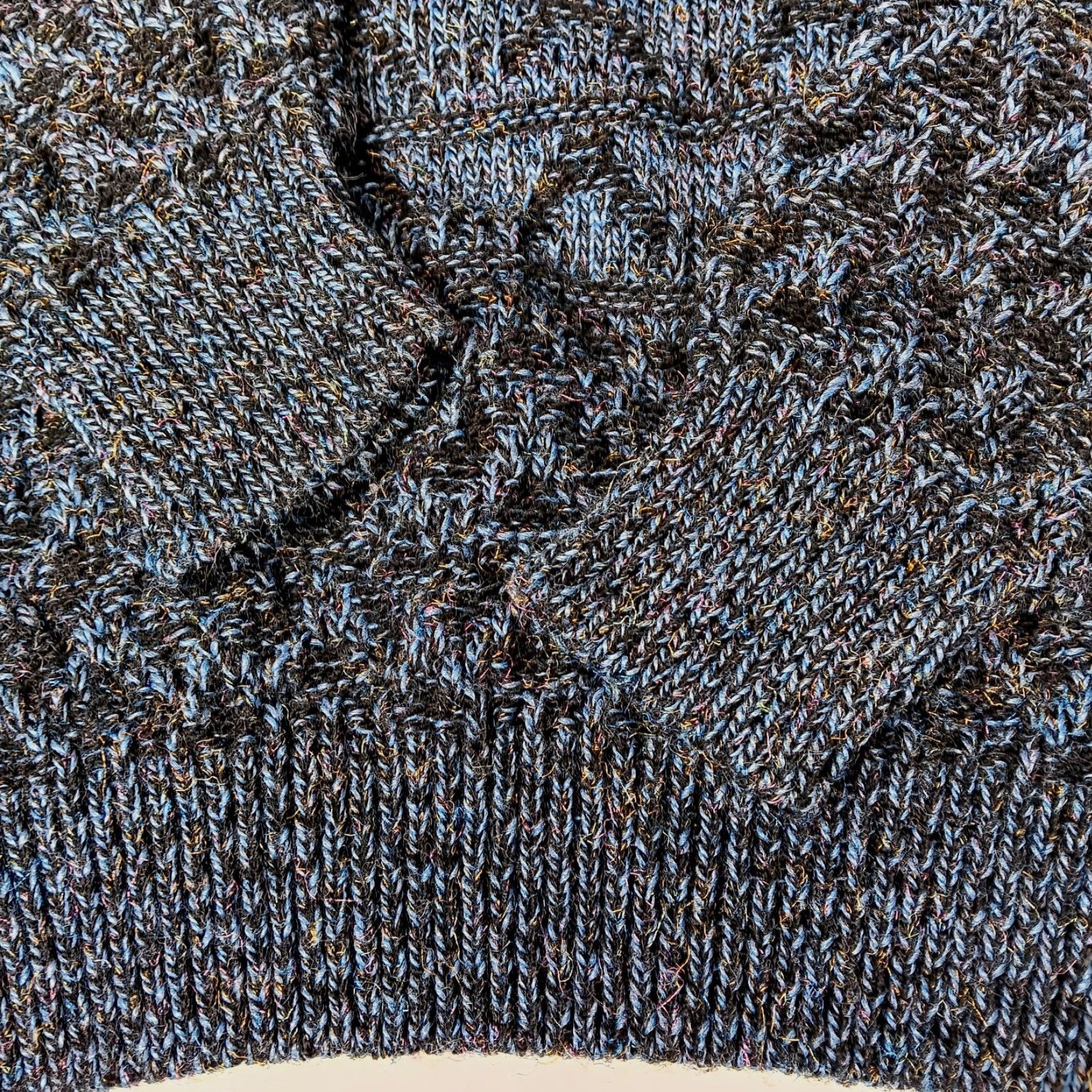 Vintage VINTAGE 1980s J.J. Cochran Geometric Pullover Sweater Large Black Blue Mock Neck Men’s Knit Size US L / EU 52-54 / 3 - 6 Thumbnail
