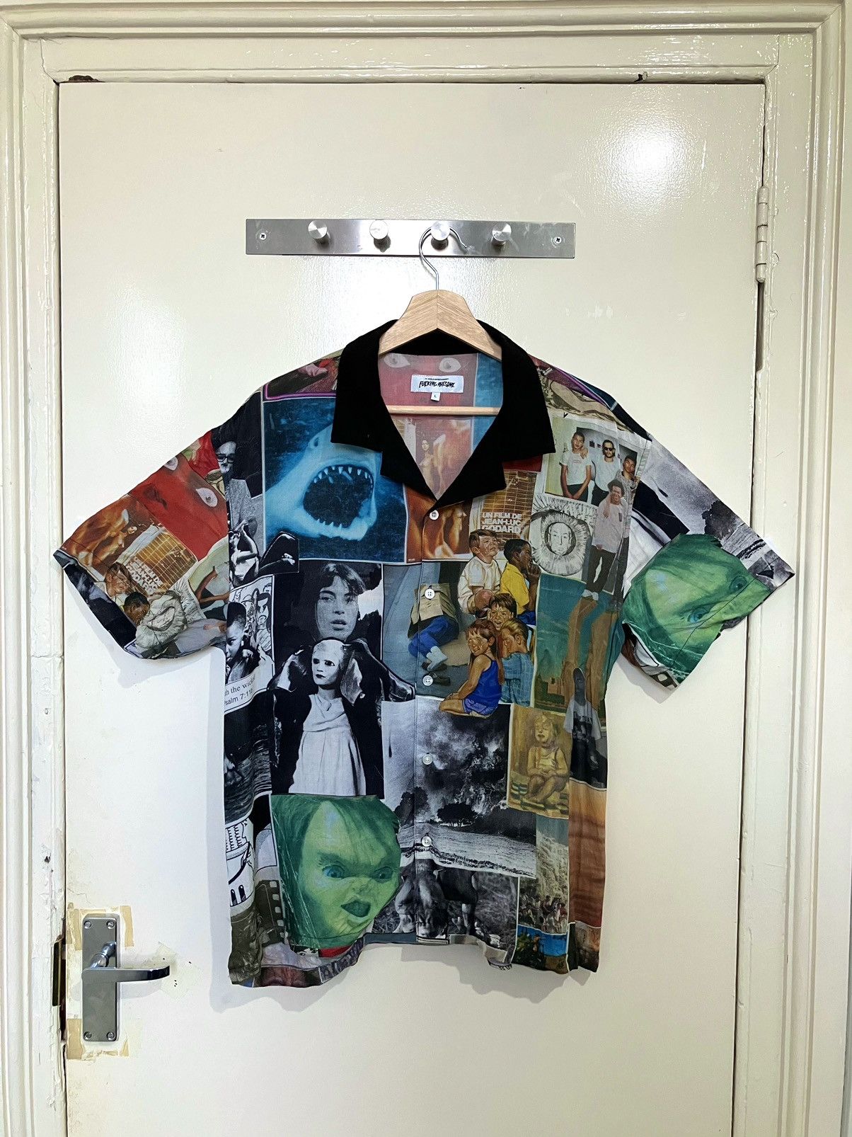 FA Fucking Awsome Button Collage Shirt
