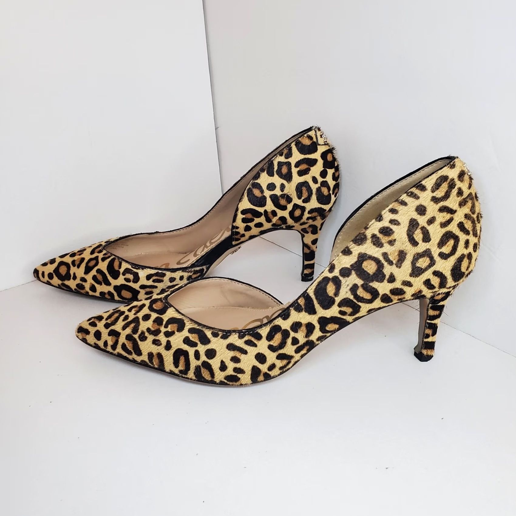 Sam Edelman Sam Edelman Real Calf Hair Leopard Print Kitten Heels Womens Size 5 Brown Pointed Toe Slip On D'Orsay 90s Clubwear Office Siren Womens Size US 5 / IT 35 - 5 Thumbnail