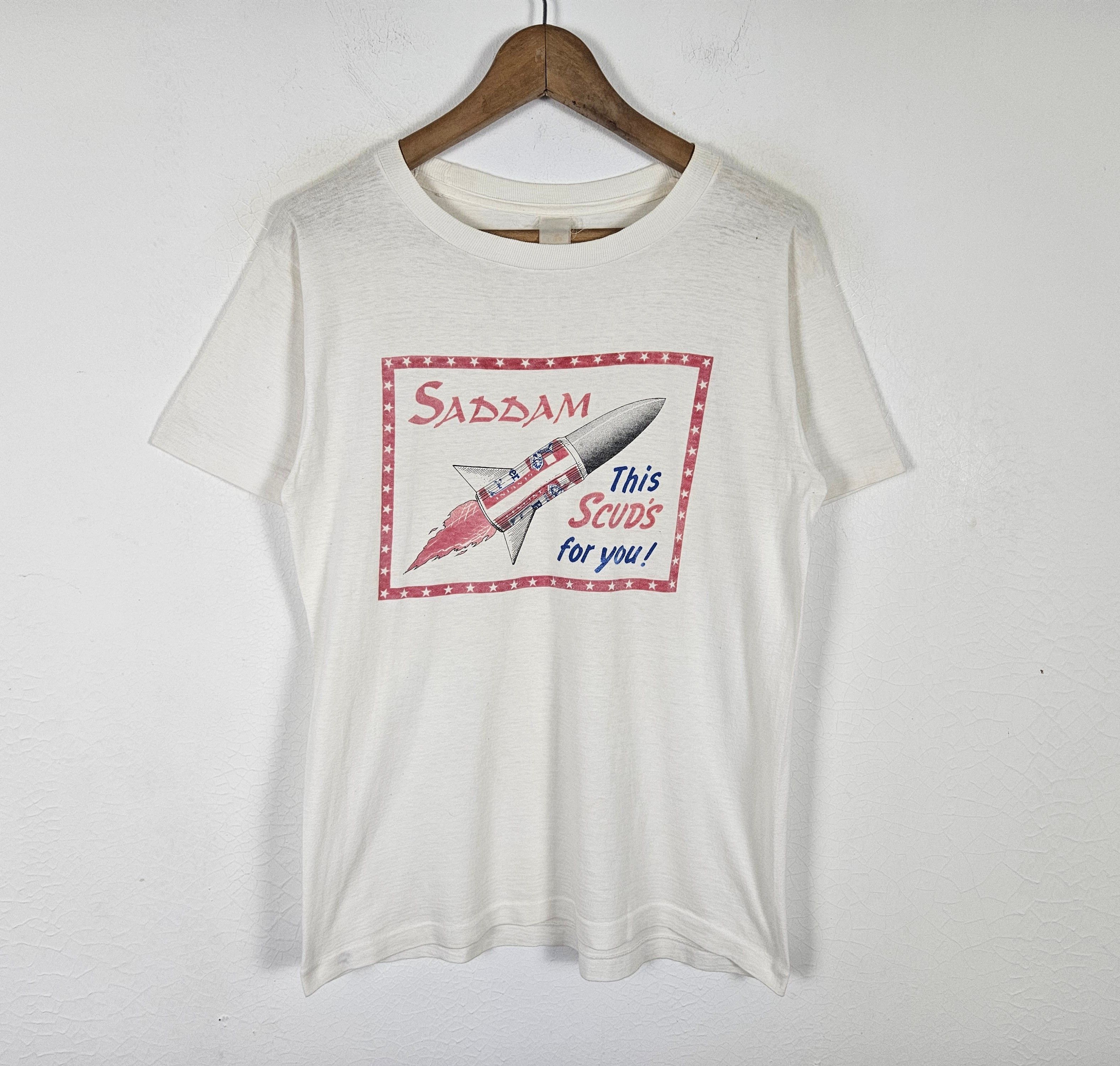 Vintage Vintage Saddam Hussein Scud's for You Shirt Size US M / EU 48-50 / 2 - 2 Thumbnail