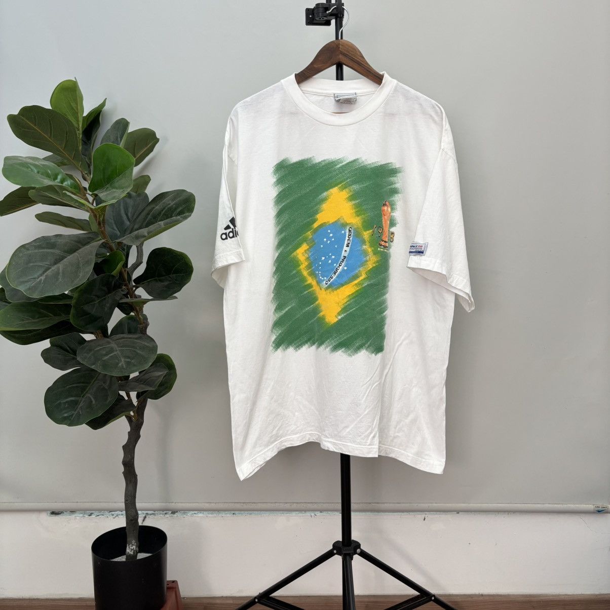 Adidas × Vintage 90’s Brasil Football Shirt / 1998 World Cup France Soccer Size US XL / EU 56 / 4 - 1 Thumbnail