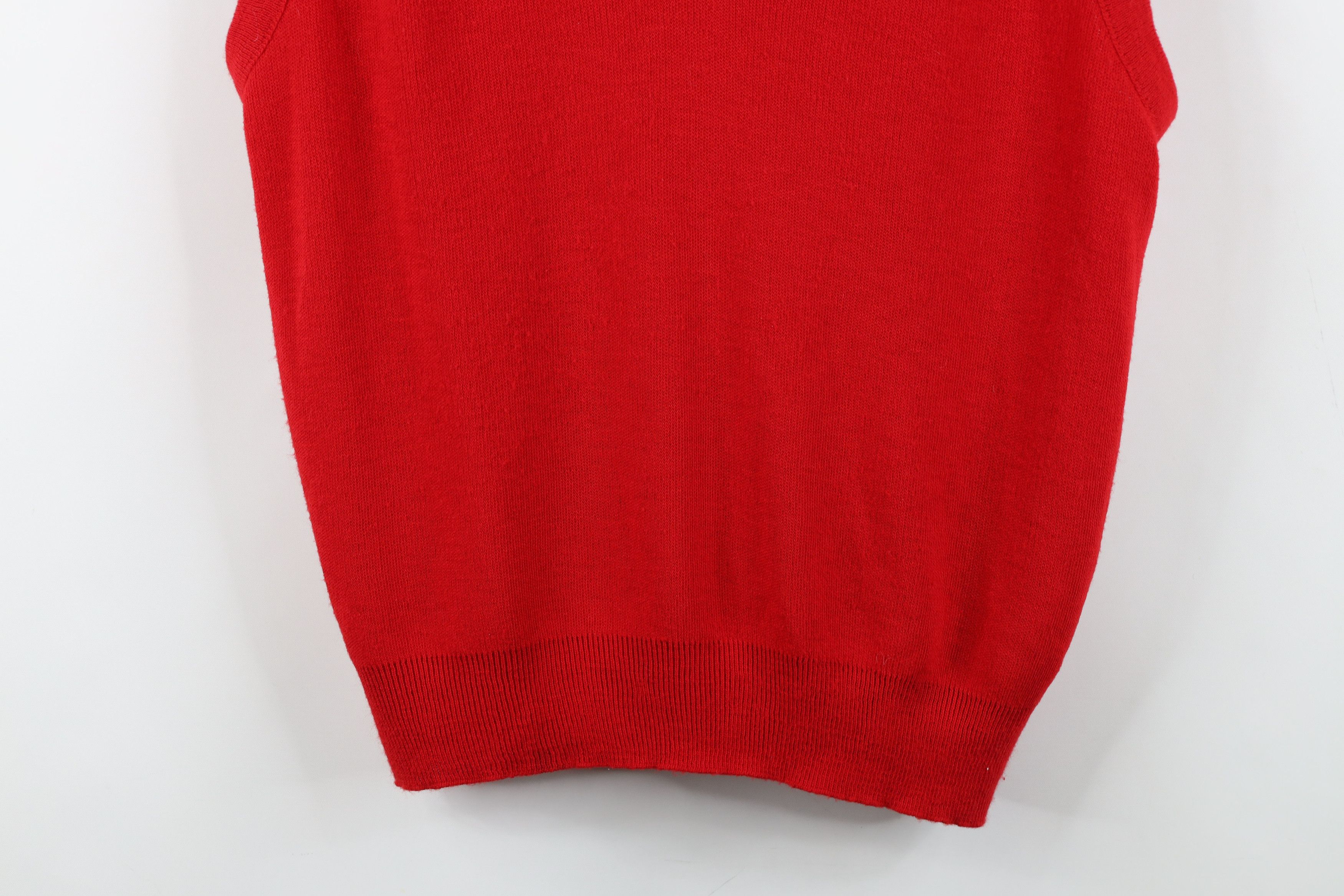 Vintage Vintage 90s Streetwear Soft Knit V-Neck Sweater Vest Red USA Size US L / EU 52-54 / 3 - 3 Thumbnail