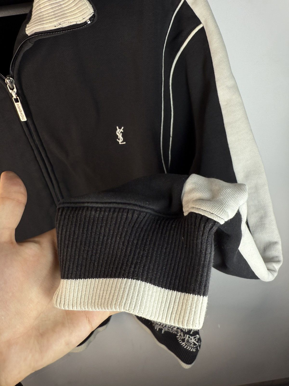 Yves Saint Laurent Black YSL Sweatshirt Zip Multilogo YSL Sweater YSL Jacket Size US XL / EU 56 / 4 - 10 Thumbnail