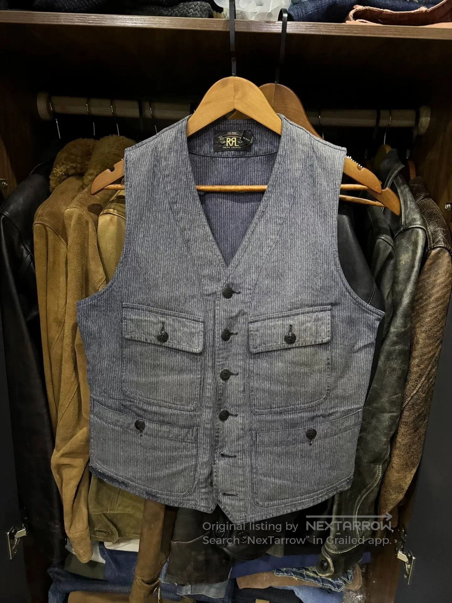 RRL Ralph Lauren stylish thick gray vest for men. Size US S / EU 44-46 / 1 - 1 Thumbnail