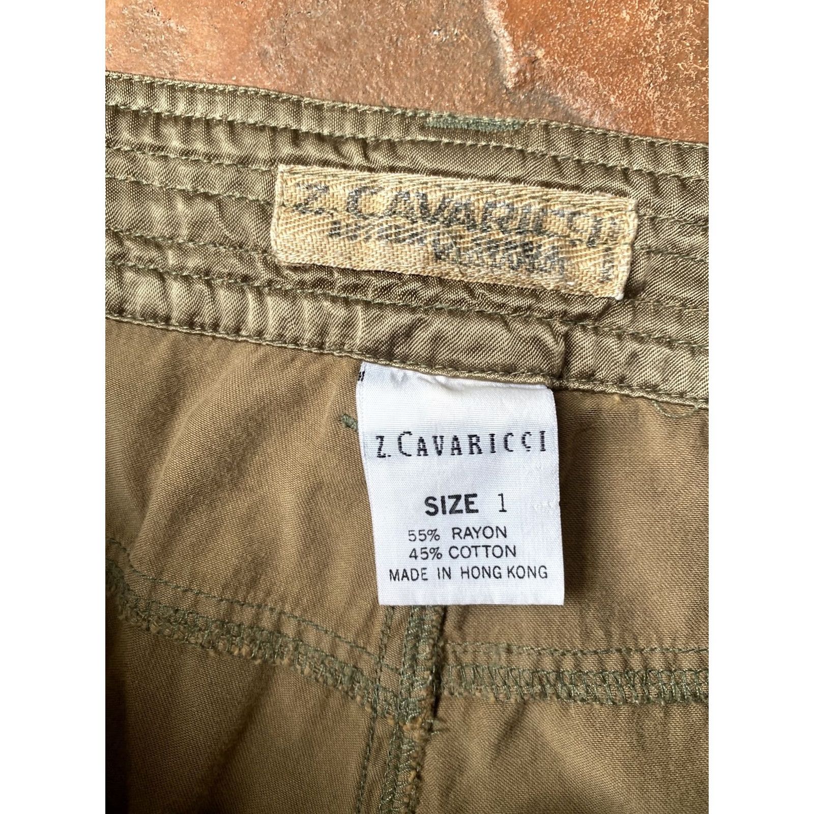 Olive VINTAGE Z. CAVARICCI Cargo Joggers Satin Olive Green Pants Womens Size 1 Size 25" / US 0 / IT 36 - 2 Thumbnail