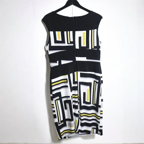 Joseph Ribkoff Joseph Ribkoff Front Belted Geometric Circle Patterned Dress Size L / US 10 / IT 46 - 4 Thumbnail