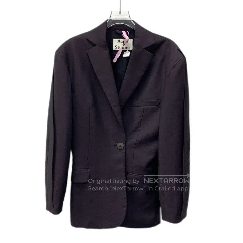 Acne Studios Acne Studios Grape Purple Wool Lapel Single Button Long Sl Size 4XL / US 24-26 - 1 Thumbnail