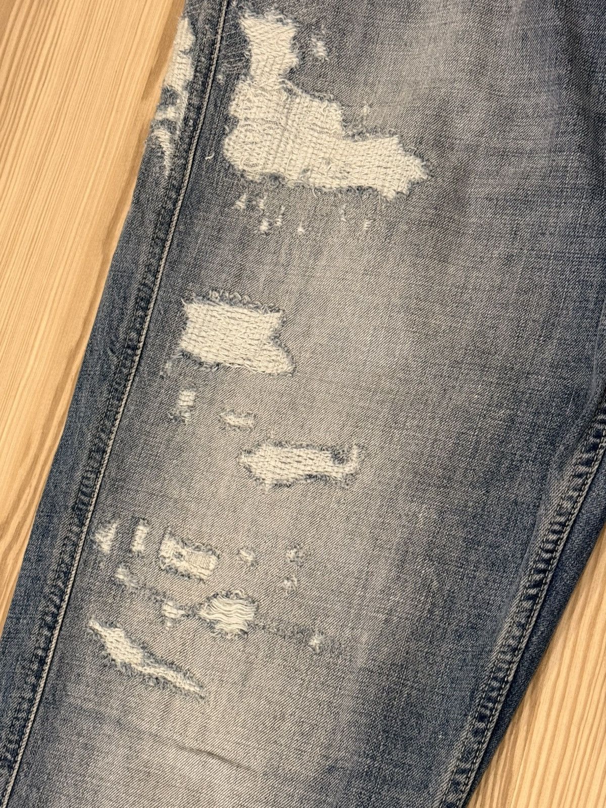 Replay Replay Sandot Relaxed Tapered Distressed Blue Jeans W33 L30 Size US 33 - 14 Thumbnail
