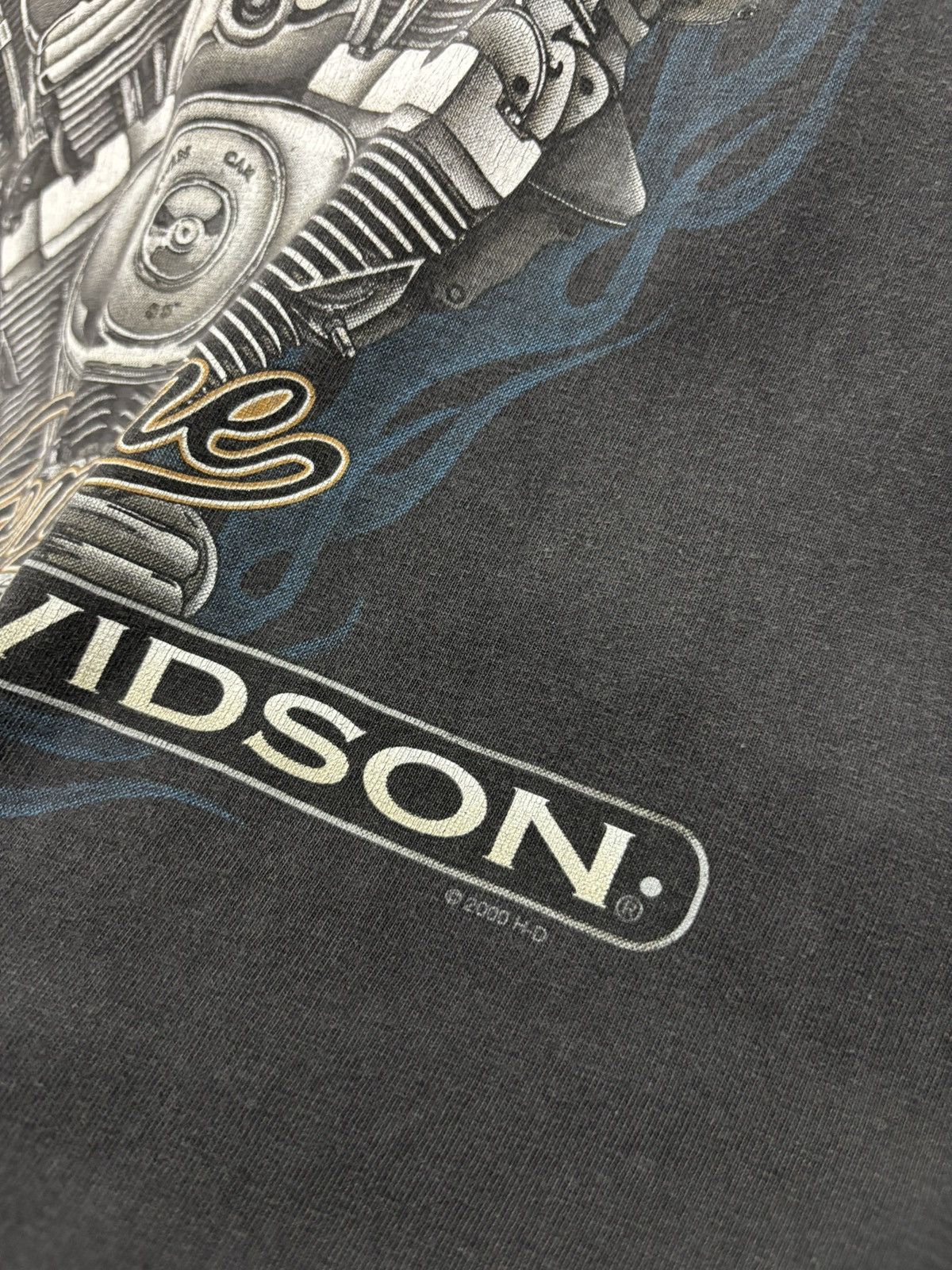 Harley Davidson Vintage Harley Davidson Flame Tshirt Size US XXL / EU 58 / 5 - 4 Thumbnail