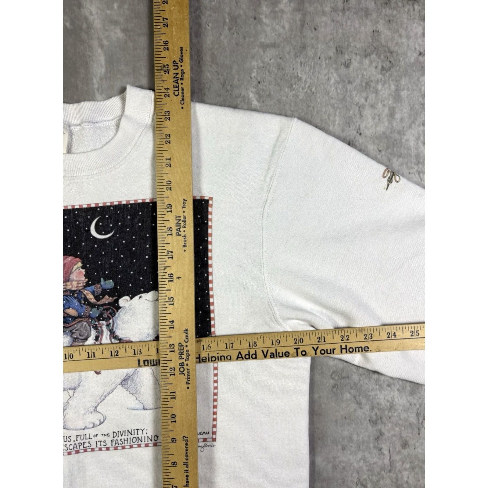 Fruit Of The Loom Vintage 80s Polar Bear Christmas Snowflake Sweatshirt White Pullover L Size US L / EU 52-54 / 3 - 7 Thumbnail