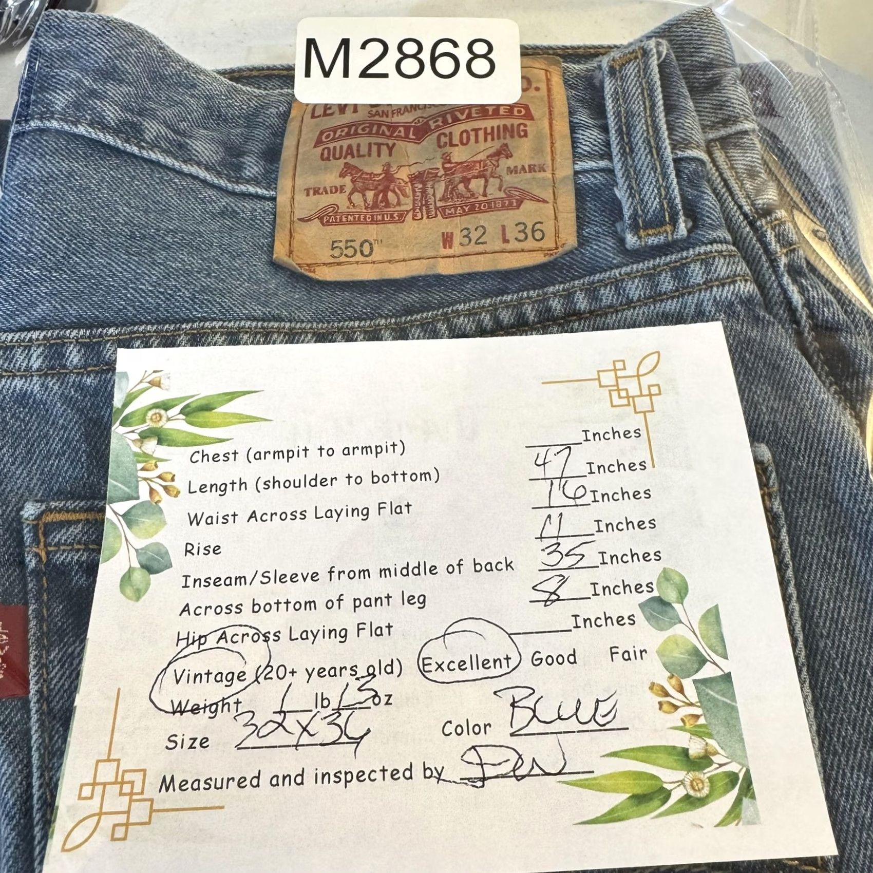 Levi's VINTAGE Levi’s 550 Jeans Mens 32x34 Blue Relaxed Fit Tapered Leg Medium Wash Jeans Mens 32x34 Blue Relaxed Fit Tapered Leg Medium Wash Size US 32 / EU 48 - 7 Thumbnail