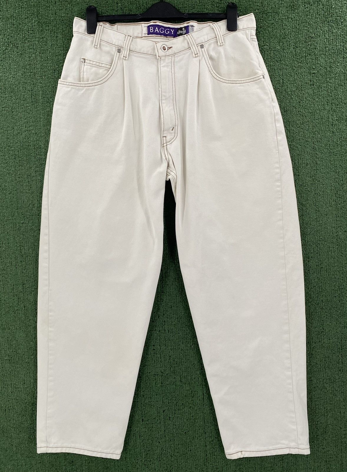 Levi's Vintage 90’s Levi’s SilverTab White Baggy Denim Jeans 33x28 Size US 33 - 1 Thumbnail