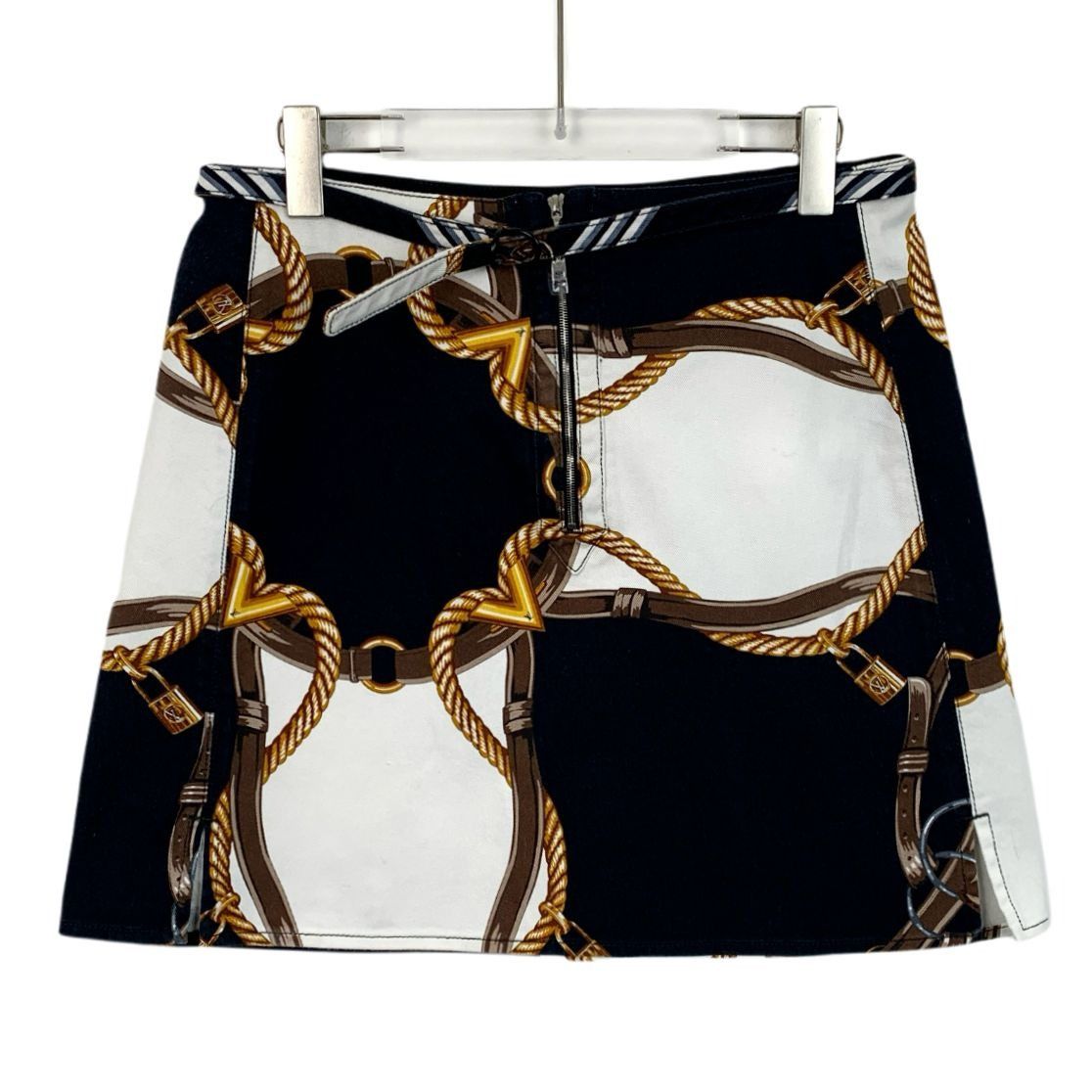 Louis Vuitton Louis Vuitton Womens Chain Print Belt Skirt Size 42 Cotton B Size 42" / US 20 - 8 Thumbnail
