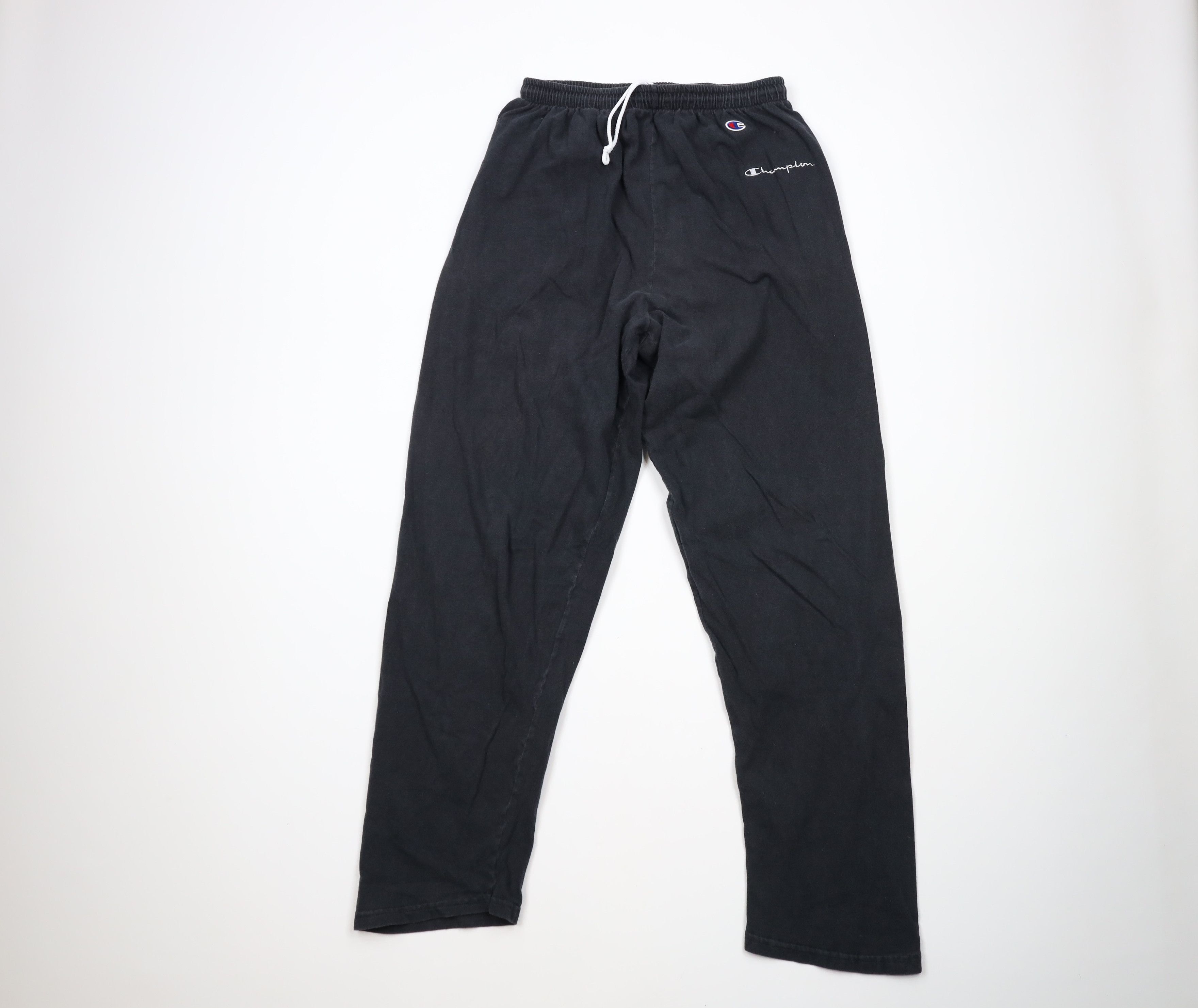 Vintage Vintage 90s Champion Spell Out Lightweight Sweatpants Black Grailed