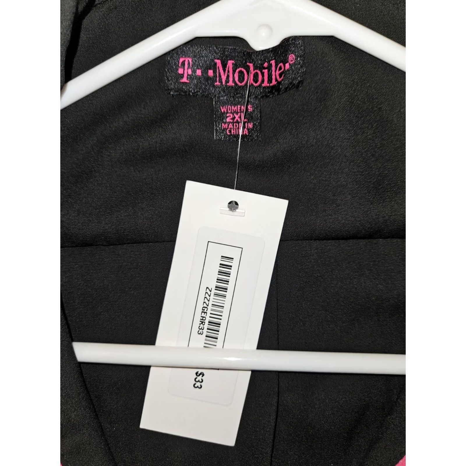 Vintage VINTAGE T-Mobile Magenta Gear Blouse NWT Women's 2XL Black Sheer Tunic V-Neck Size XXL / US 16-18 / IT 52-54 - 4 Thumbnail