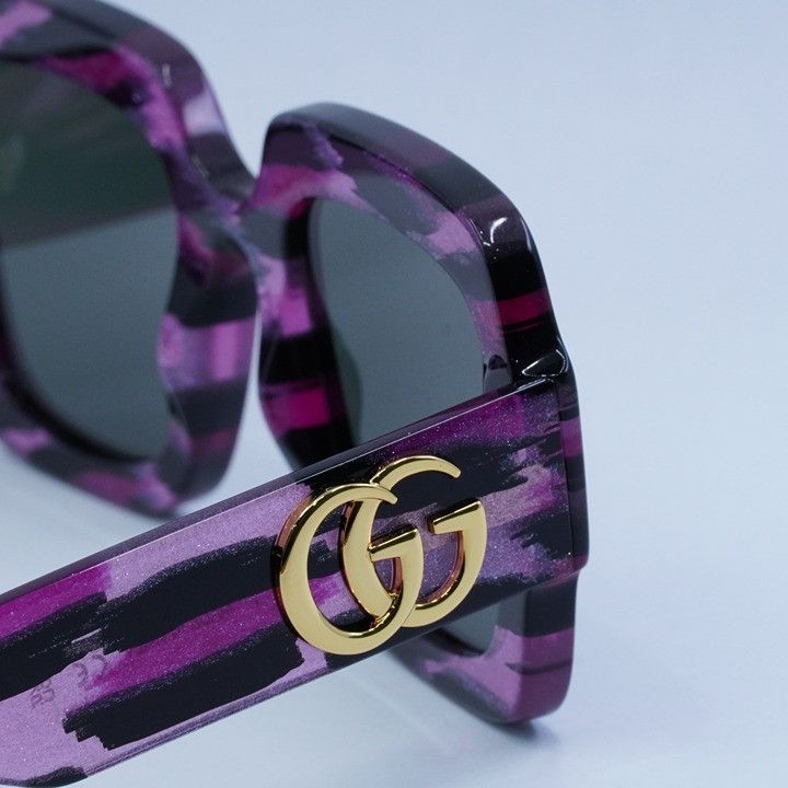 Gucci Gucci GG1547S 003 Sunglasses Glitter Fuchsia With Black Size ONE SIZE - 8 Thumbnail
