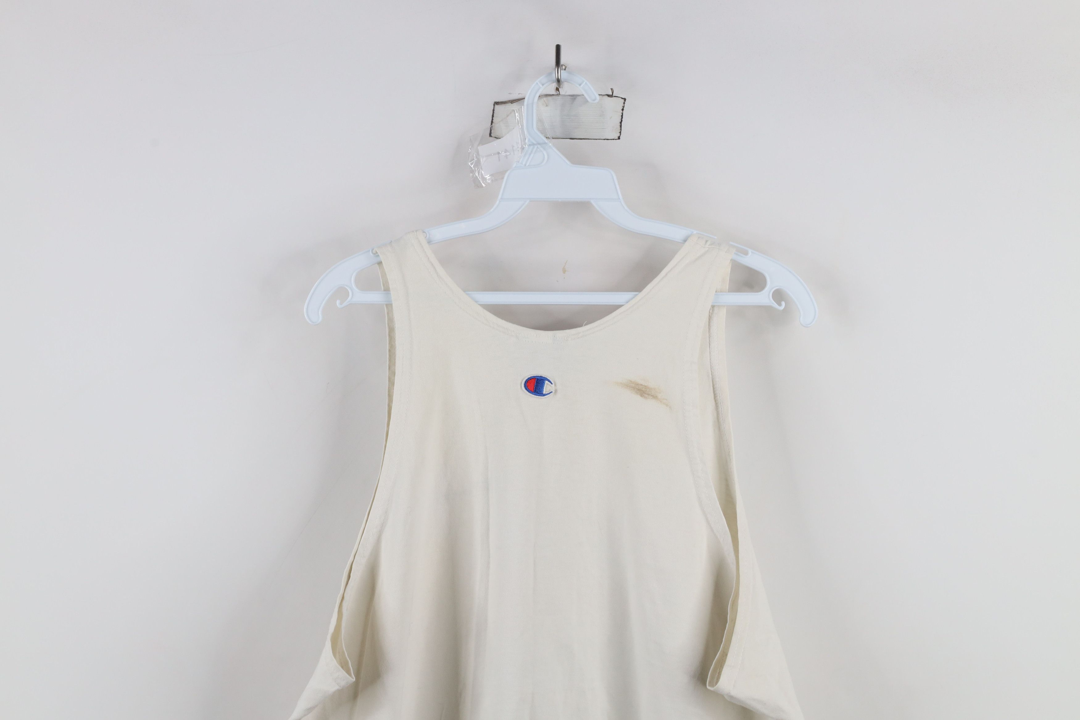 Champion × Vintage Vintage 90s Champion Spell Out Tank Top T-Shirt White Cotton Size US L / EU 52-54 / 3 - 14 Thumbnail