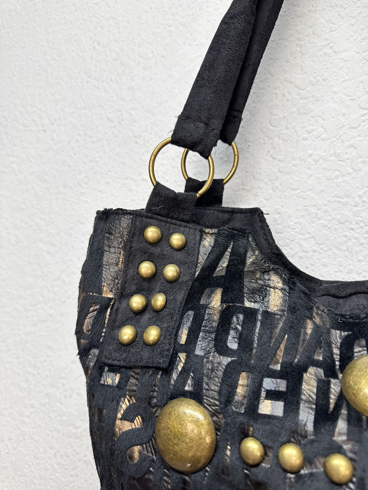 Just Cavalli Rundholz Black Studded Tote Shoulder Bag 30x40cm Size ONE SIZE - 6 Thumbnail
