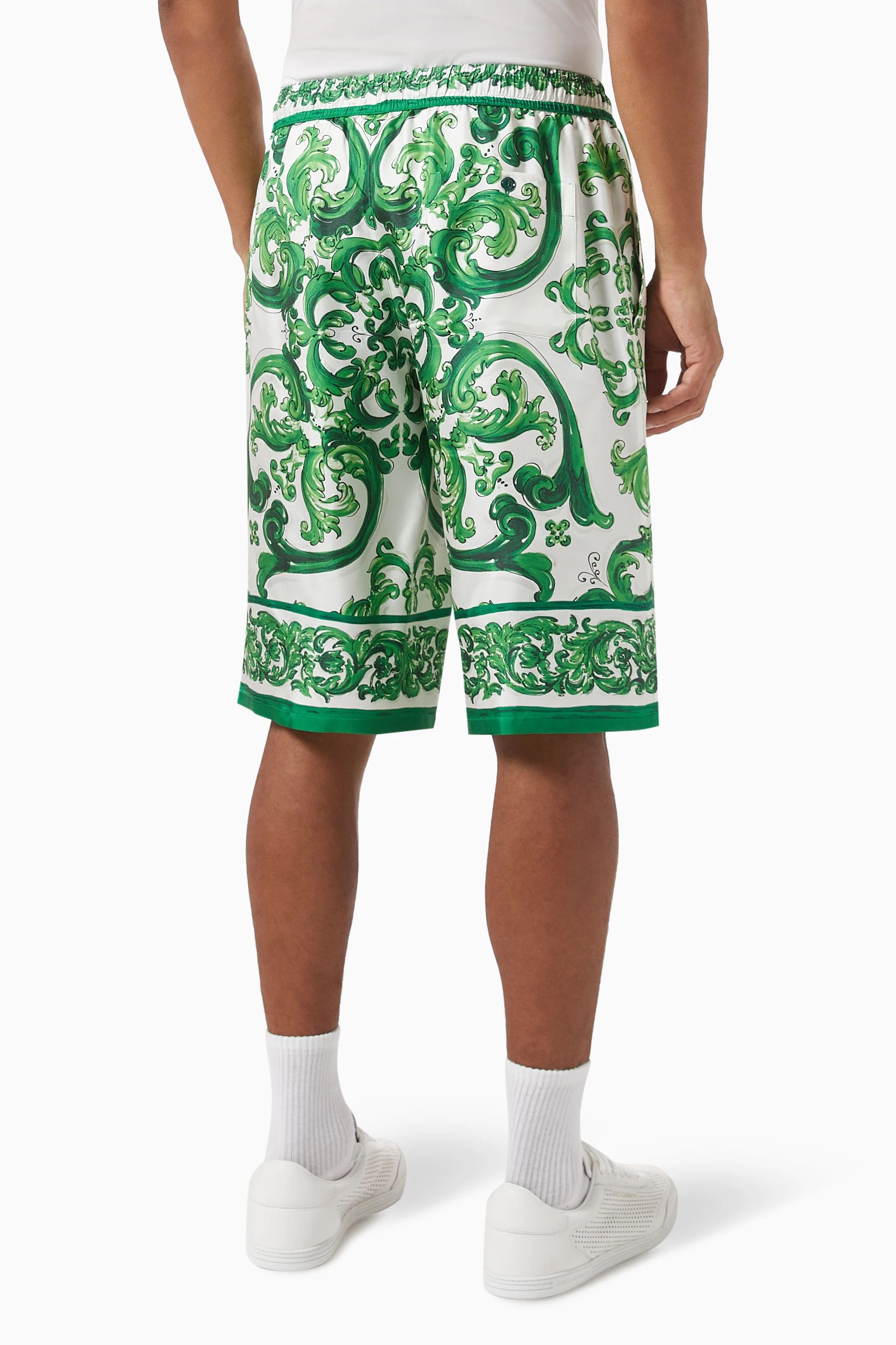 Dolce & Gabbana o1s22i1n0924 Bermuda Short in White Green Size US 34 / EU 50 - 3 Thumbnail