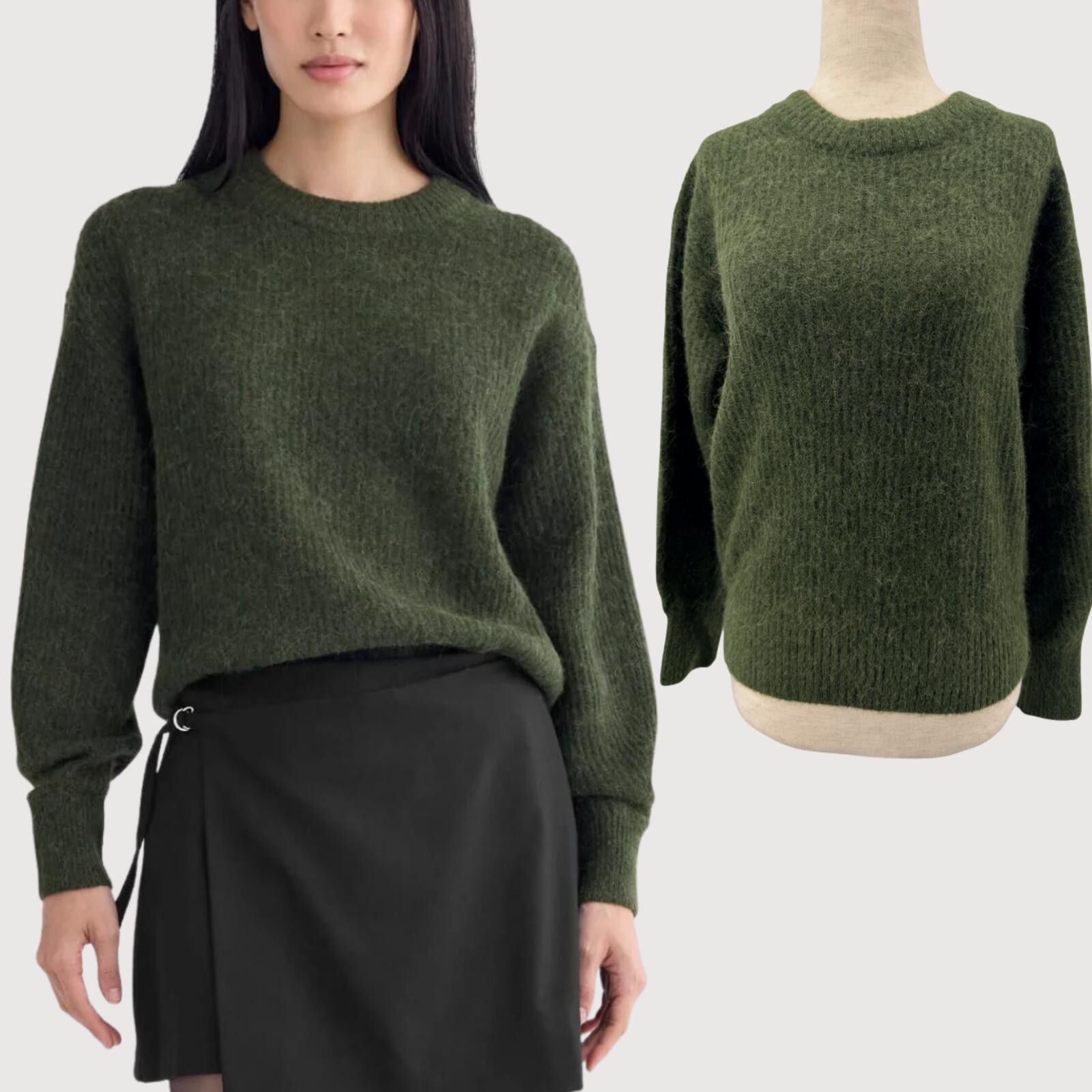 Everlane Everlane Alpaca Cocoon Crew Sweater Olive XXS NWT Size XXS / US 00 / IT 34 - 1 Thumbnail