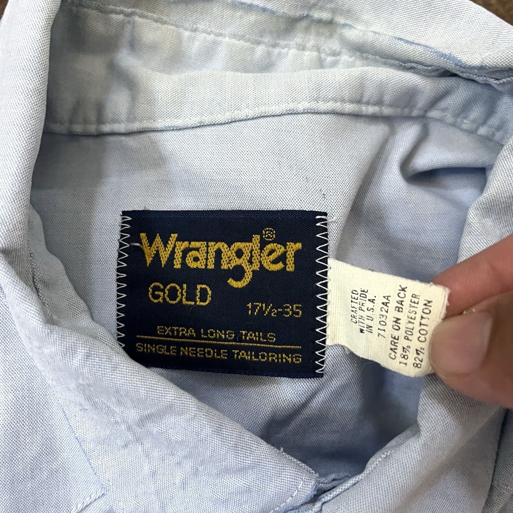 Wrangler VINTAGE Wrangler Button-Down Shirt Mens 17.5 35 Long USA Western Blue Pearl Snap Cowboy Rodeo 1990s Mens Size US XXL / EU 58 / 5 - 4 Thumbnail