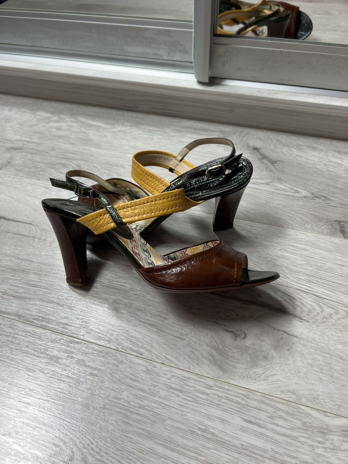 Celine Celine Multicolor Leather Slingback Open Toe Sandals Size 39 Size US 9 / IT 39 - 3 Thumbnail