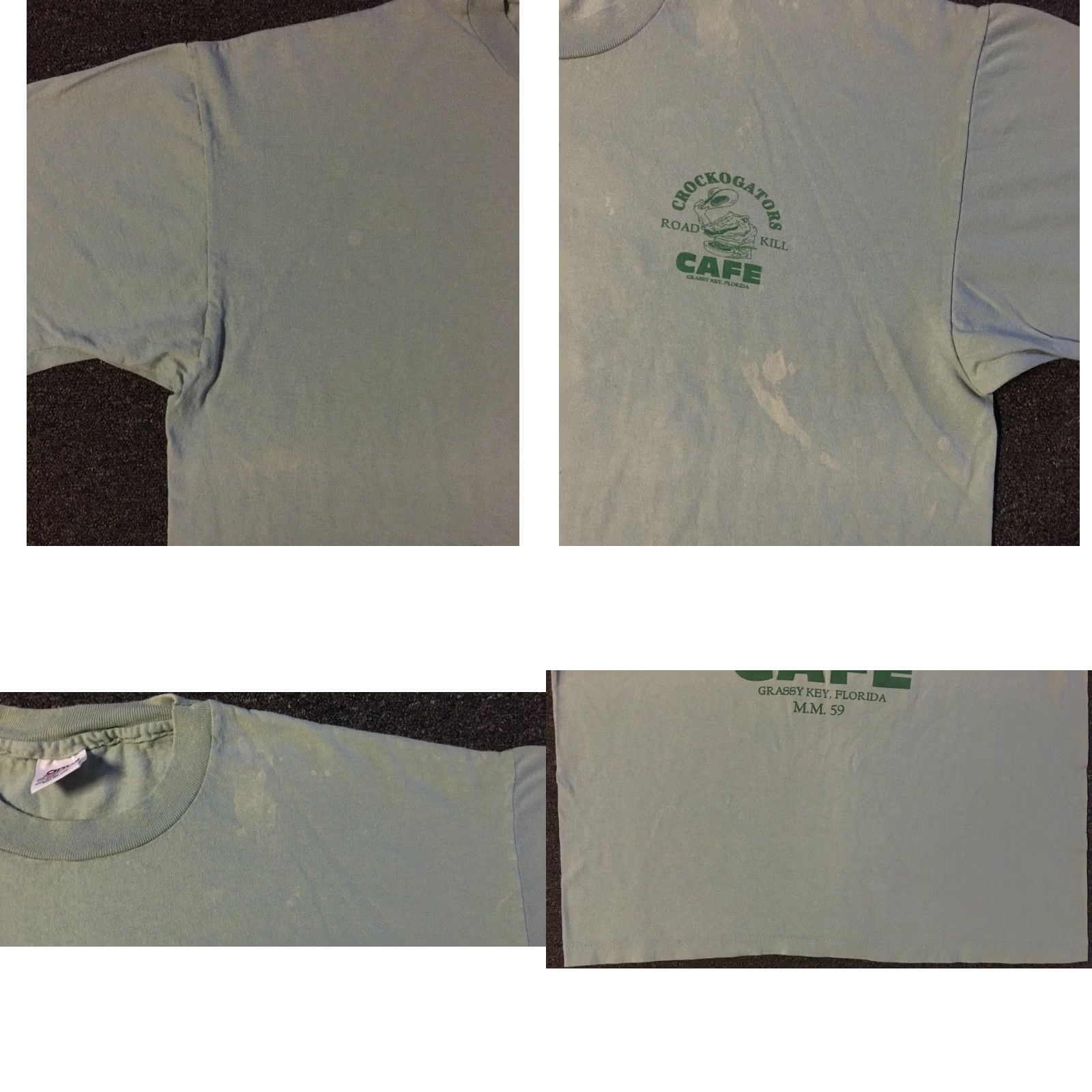Vintage VINTAGE 90s Roadkill Cafe Florida Faded Distressed Shirt 2XL Green Graphic Tee Men Size US XXL / EU 58 / 5 - 8 Thumbnail