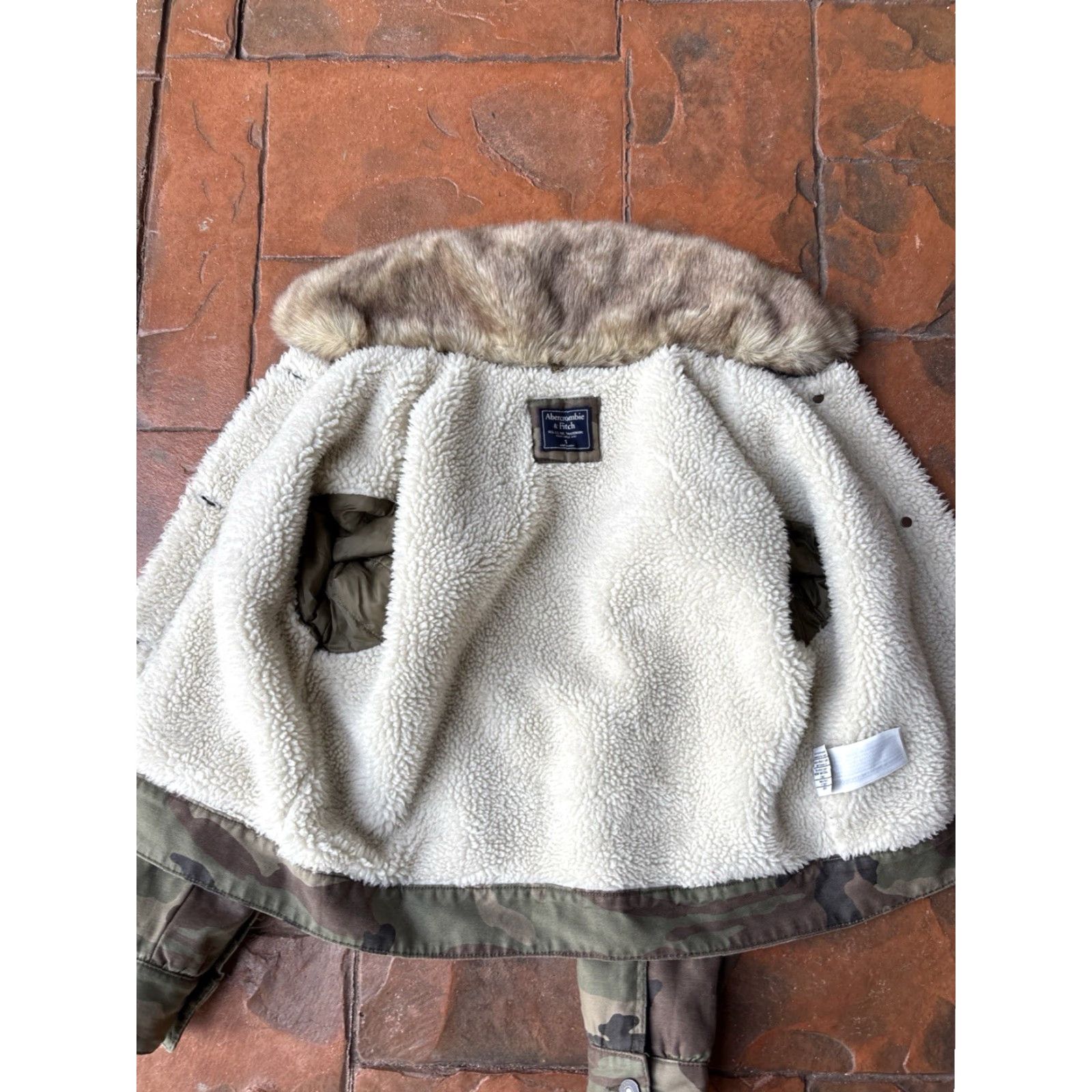 Abercrombie & Fitch VINTAGE Abercrombie & Fitch Military Jacket Camouflage Hooded Short Zip Womens Small Green 1990s Flight 2.2 Size S / US 4 / IT 40 - 5 Thumbnail