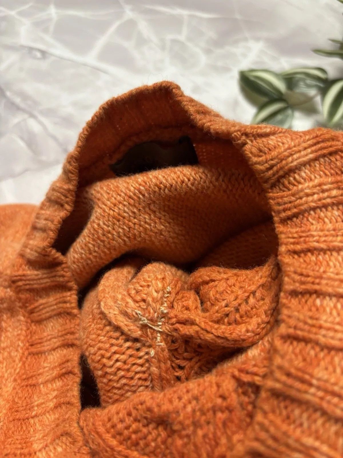 Carlo Colucci Carlo Colucci Sweater Cable Knit Wool Vintage Orange Mens 52 Size US L / EU 52-54 / 3 - 8 Thumbnail