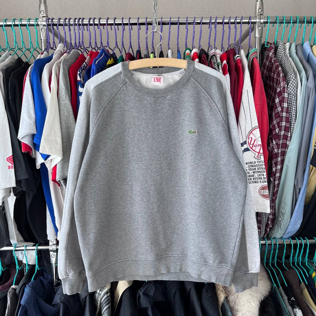 Designer × Lacoste Lacoste Live Gray Sweatshirt Size 6 Size US XL / EU 56 / 4 - 1 Thumbnail