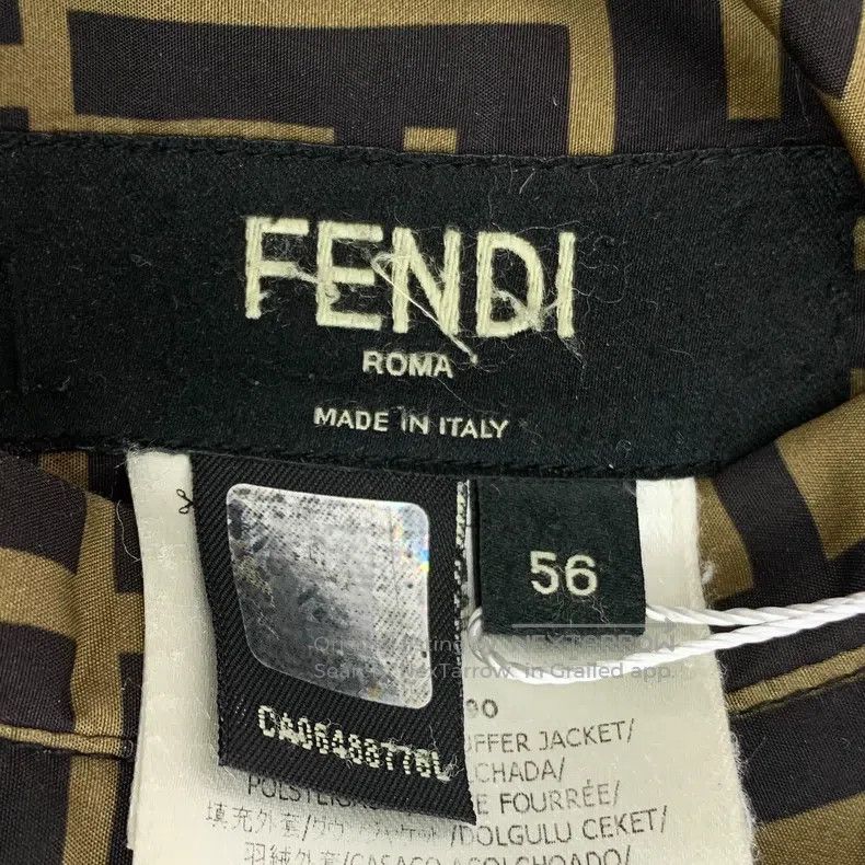 Fendi Fendi Dark brown logo letter all-over print striped hooded Size US XL / EU 56 / 4 - 8 Thumbnail