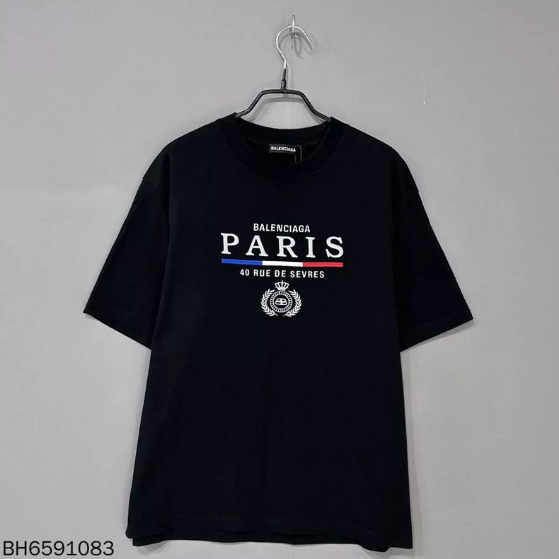 Balenciaga Balenciaga Black Embroidered Wheat Short Sleeve Size US S / EU 44-46 / 1 - 1 Thumbnail