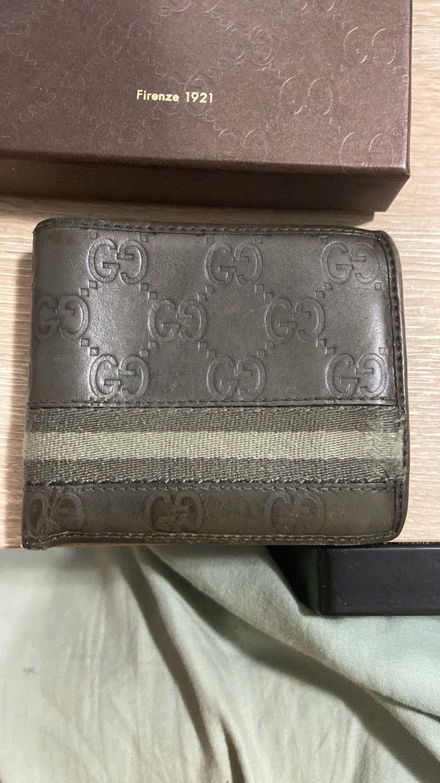 Gucci × Vintage Vintage Gucci GG Dark Green Leather Wallet Size ONE SIZE - 2 Thumbnail