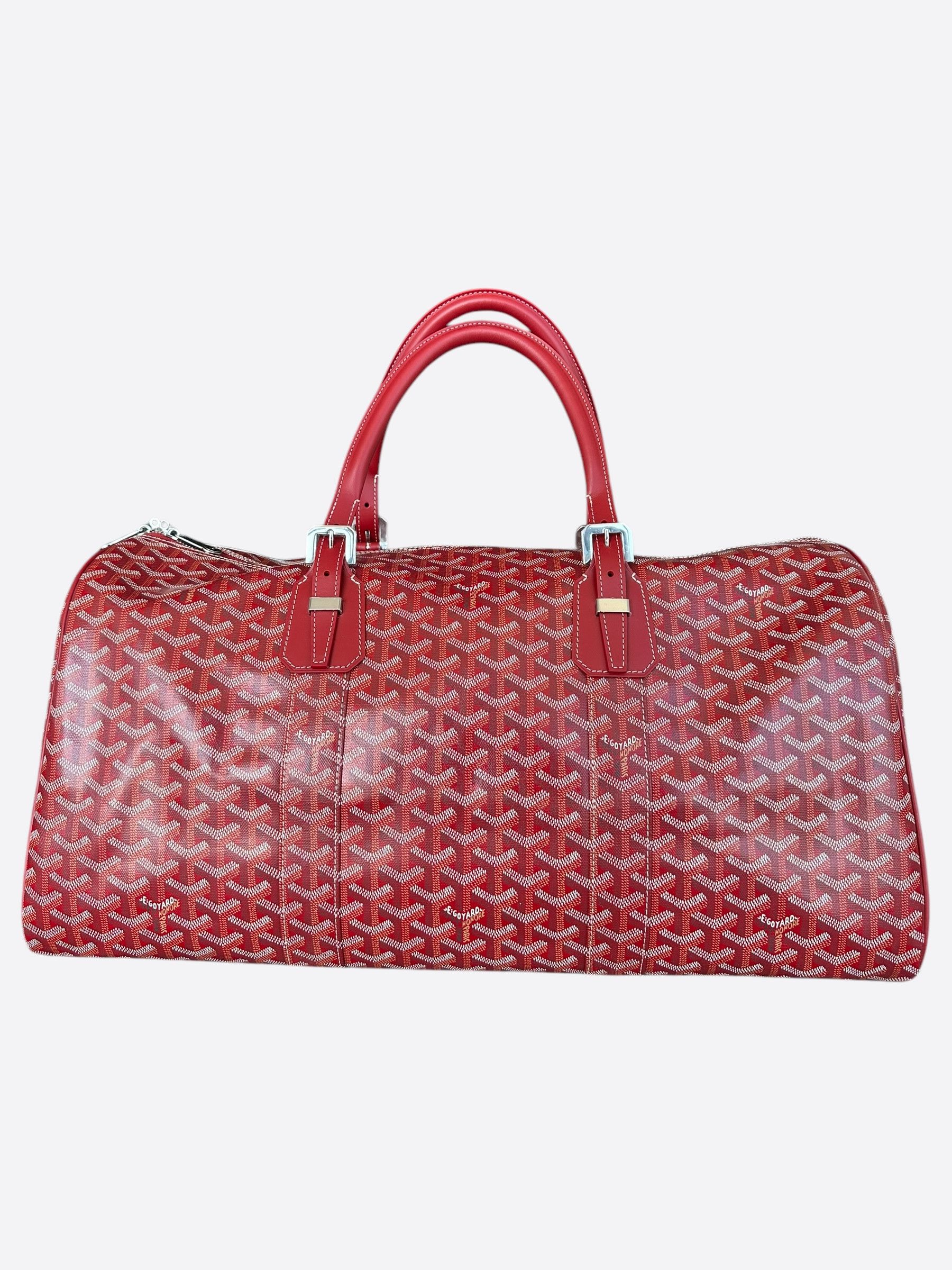 Goyard Red Boston 50 Duffel Bag, Men's