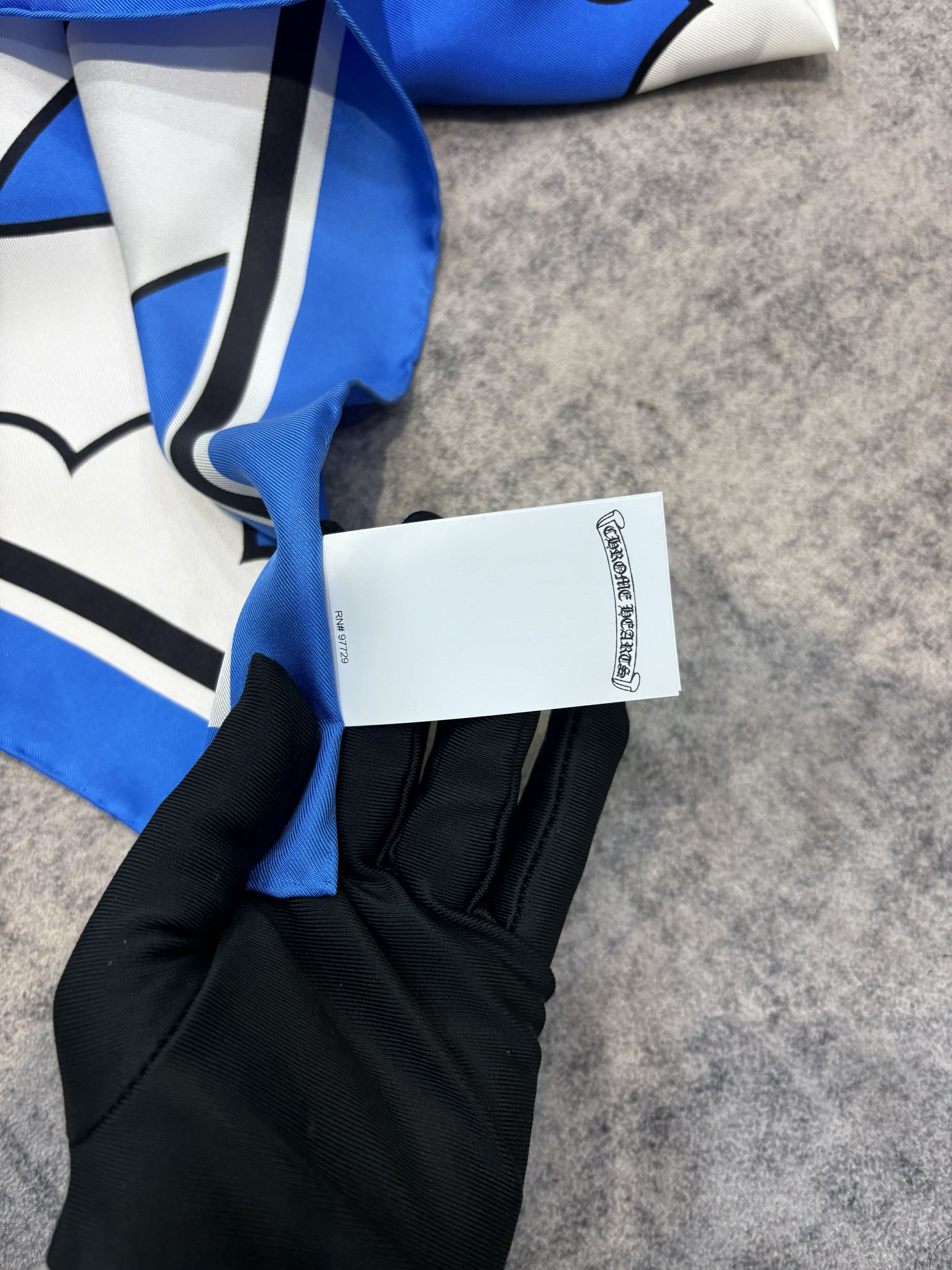 Chrome Hearts CHROME HEARTS BLUE TWILL WITH WHITE CEMETERY CROSS PRINT Size ONE SIZE - 5 Thumbnail