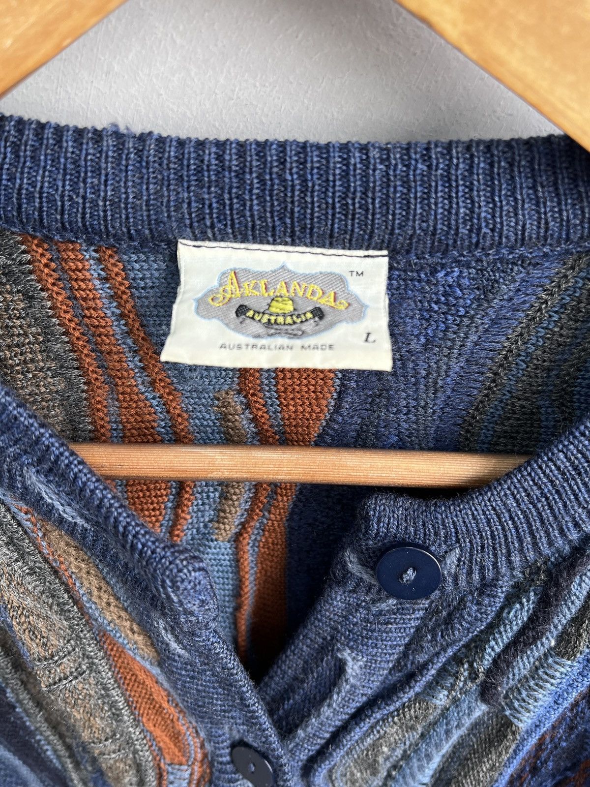 Vintage Coogi style Australia 3d knit sweater cardigan