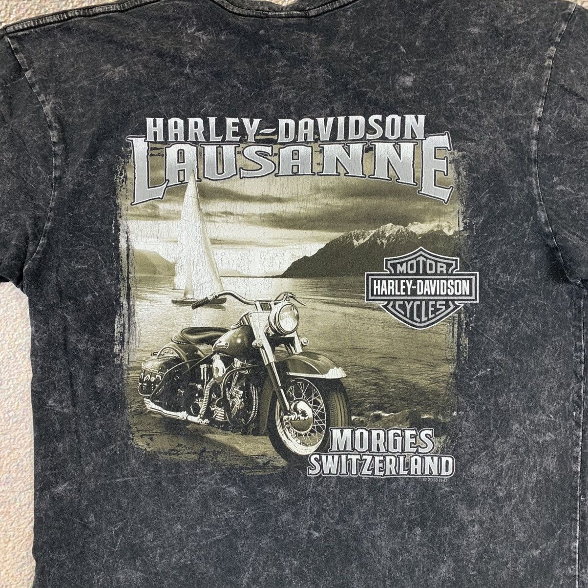 Harley Davidson × Vintage Harley Davidson Lausanne Motor Cycles Y2K streetwear T-shirt Size US L / EU 52-54 / 3 - 2 Thumbnail