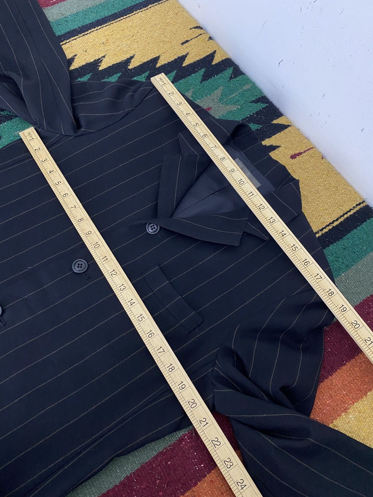 Yohji Yamamoto 80’s Schlüsselbein by Yohji Yamamoto Pinstripe Rayon Jacket Size US M / EU 48-50 / 2 - 4 Thumbnail