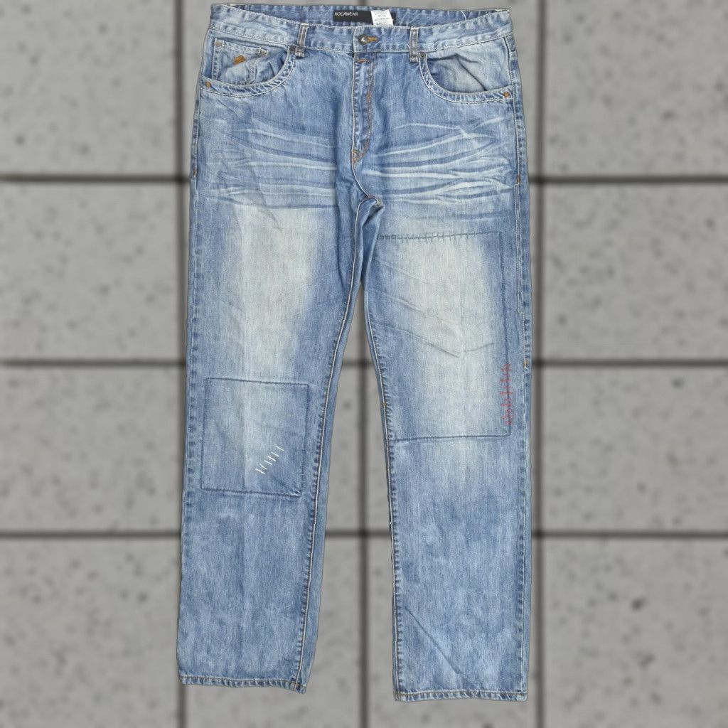 Rocawear Rocawear Men's Jeans Distressed 5-Pocket Denim Blue Straight W38 L33 Hip Hop Y2K Size US 38 / EU 54 - 1 Thumbnail