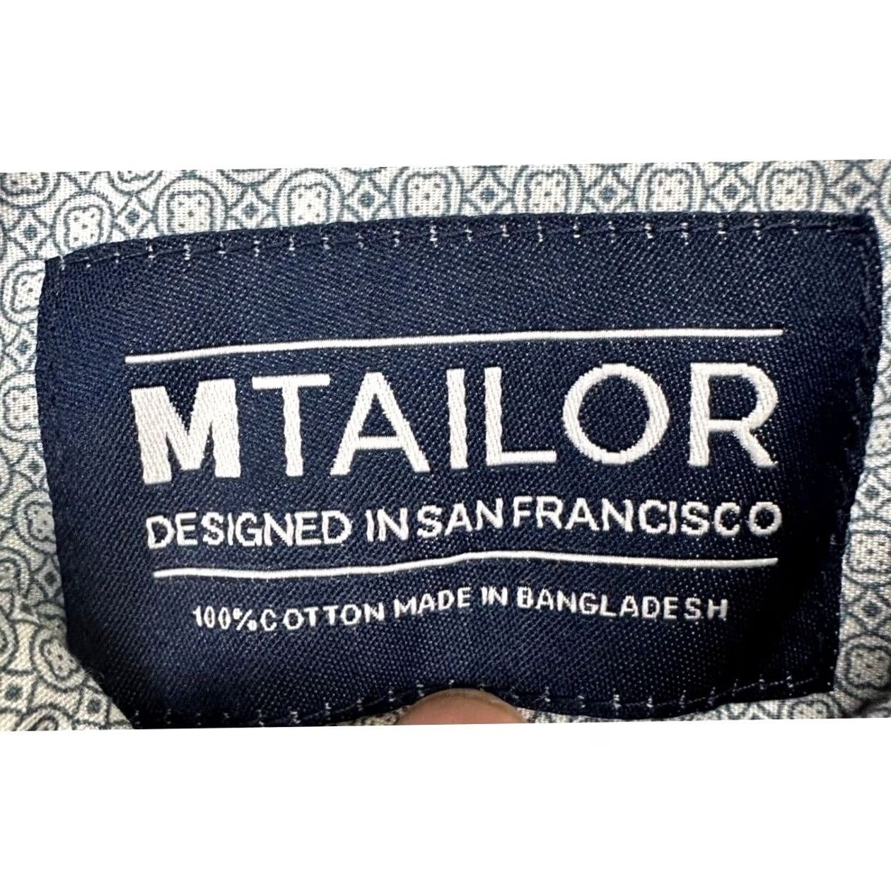 Tom Tailor MTailor Shirt Mens Medium Blue Geometric Button Up Slim Fit Long Sleeve Size US M / EU 48-50 / 2 - 4 Thumbnail