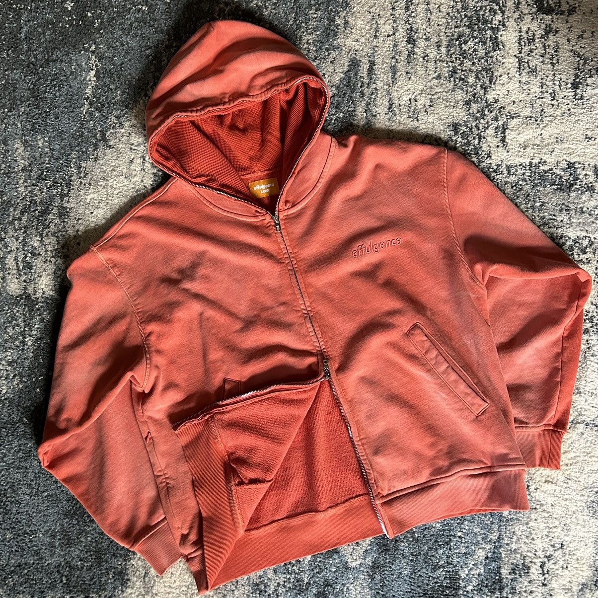 PEACH SPLOOSH SUN FADED RiRi FULL ZiP WAFFLE LiNED HOODiE